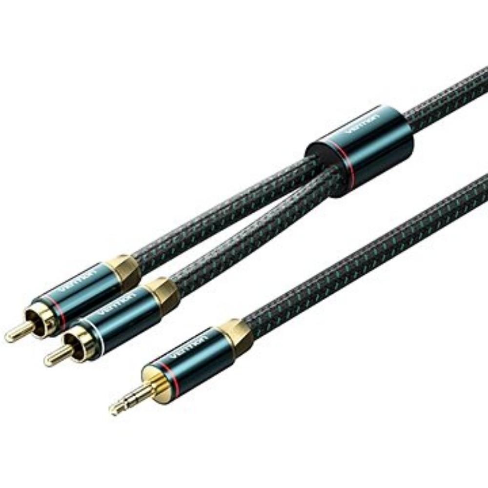 VENTION Cotton Braided 3.5mm Male to 2RCA Male Audio Cable 8M Green Copper Type (BCSGK) (VENBCSGK)