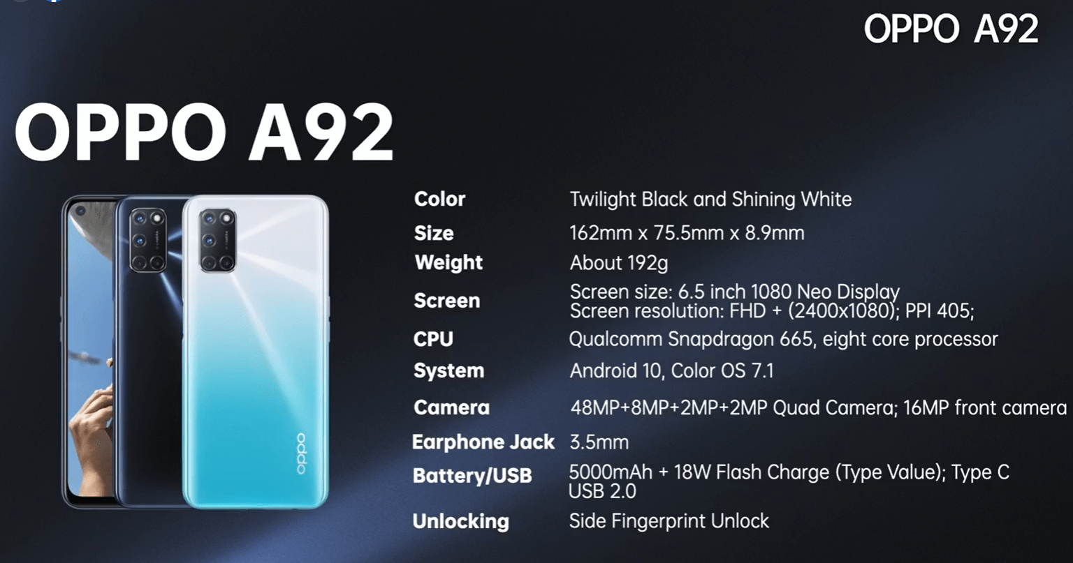 Oppo A92 Malaysia Release Sd 665 Chipset 5000mah Battery With 18w Fast Charge And More Price At Rm1199 Technave