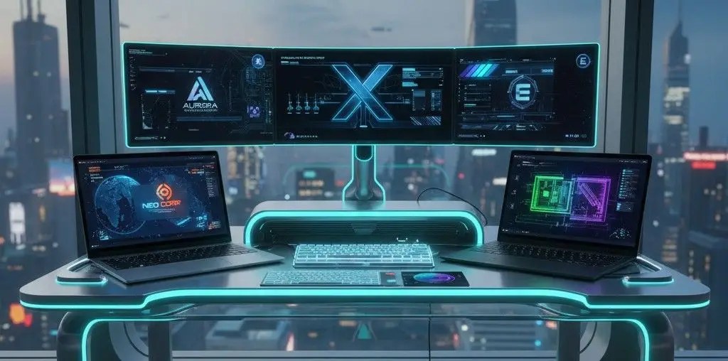 Best Laptop Brands In 2025 2026 Top Laptops For Students A Futuristic Laptop Setup With Multiple Brands Side By Side.webp