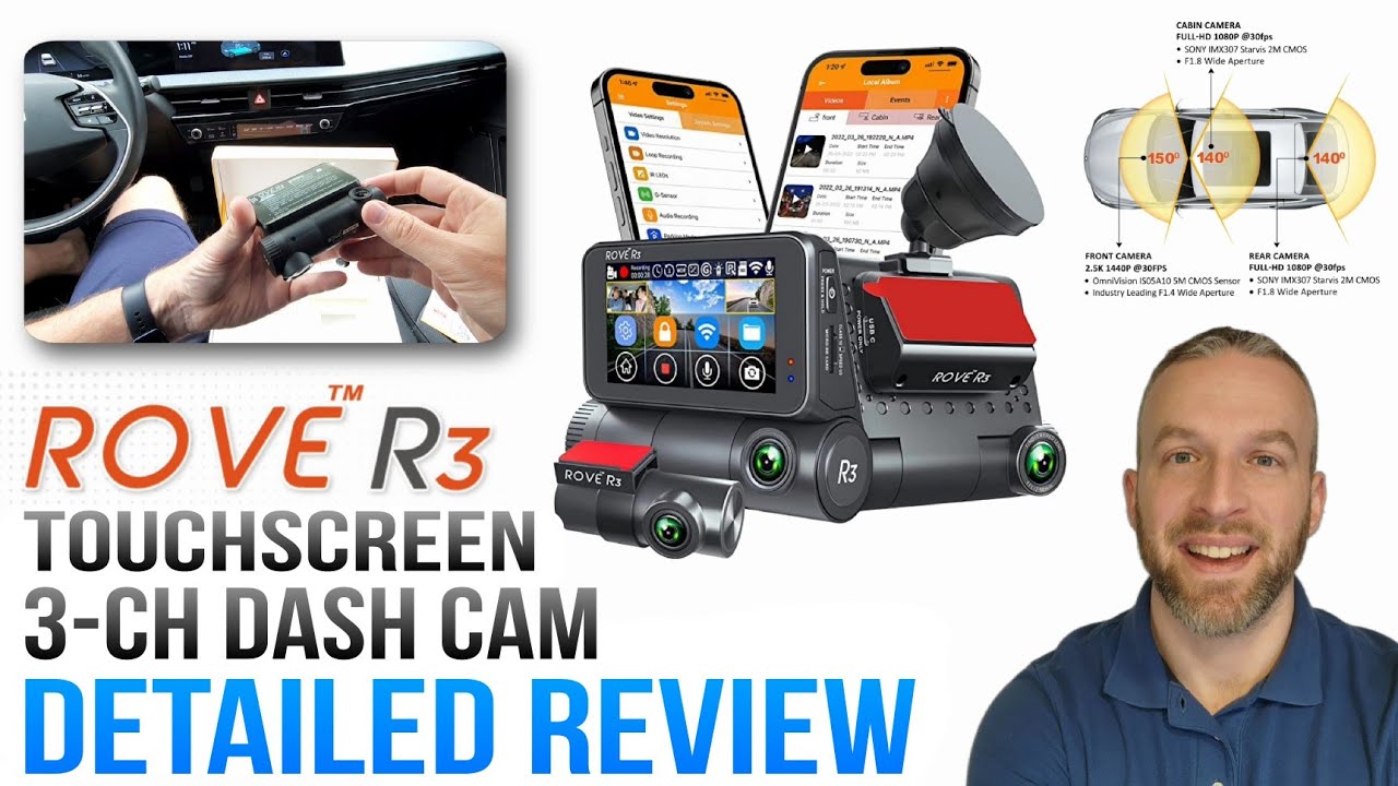 Rove R3 Touchscreen 3-channel Dash Cam Detailed Review