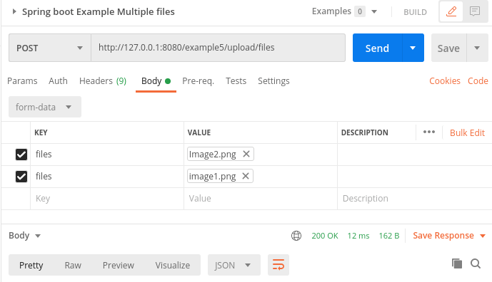 Spring boot multiple files upload