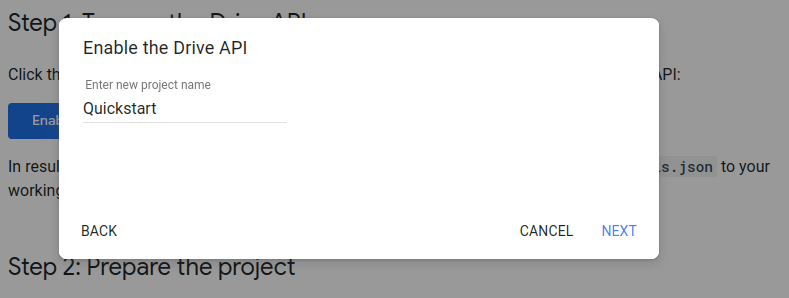Enable Google Drive API