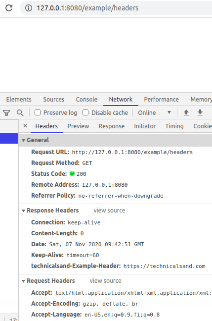 ResponseEntity headers example