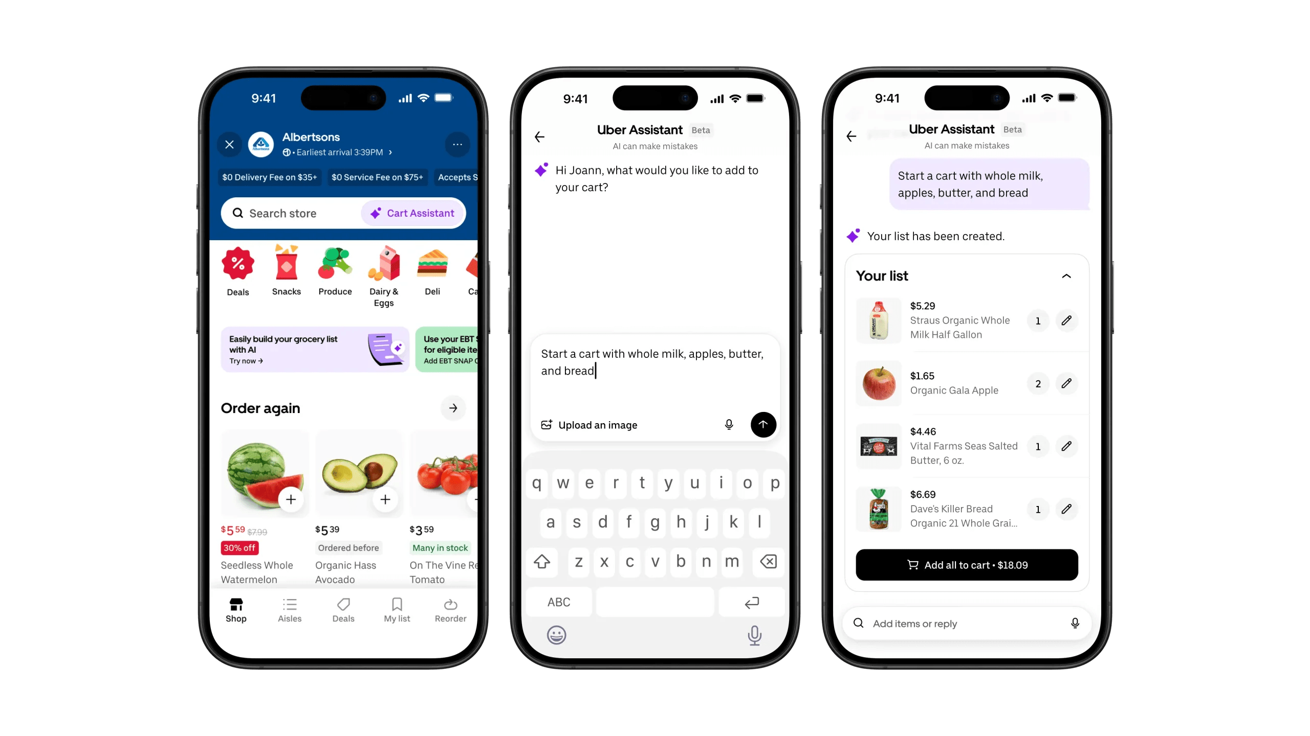 أوبر تطلق مساعد تسوق ذكي يحوّل قائمتك إلى سلة مشتريات في ثوانٍ