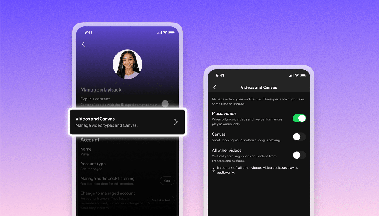 Spotify wprowadza nowe ustawienia kontroli wideo dla słuchaczy
