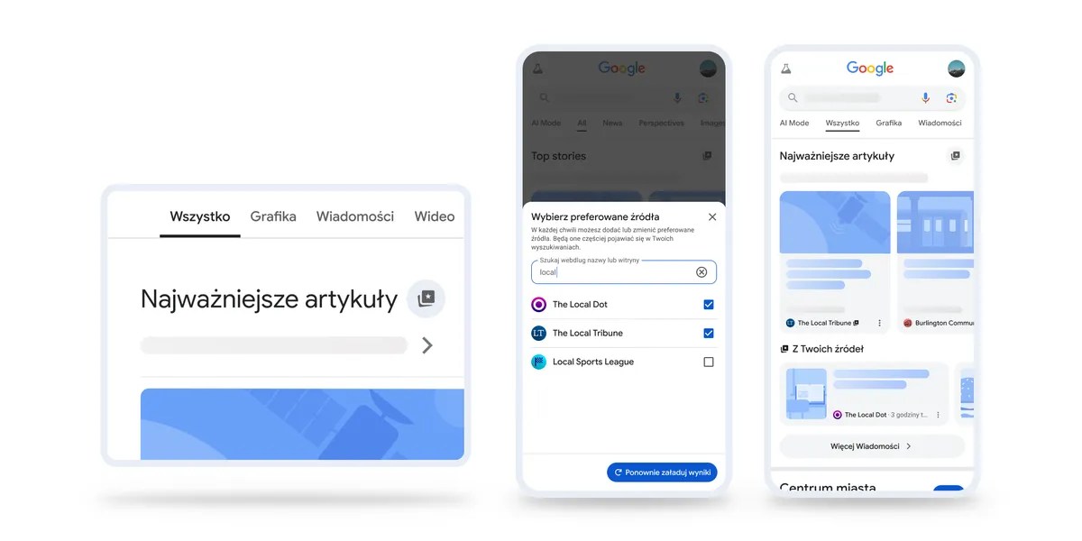Funkcja “preferowanych źródeł” w wyszukiwarce Google w Polsce