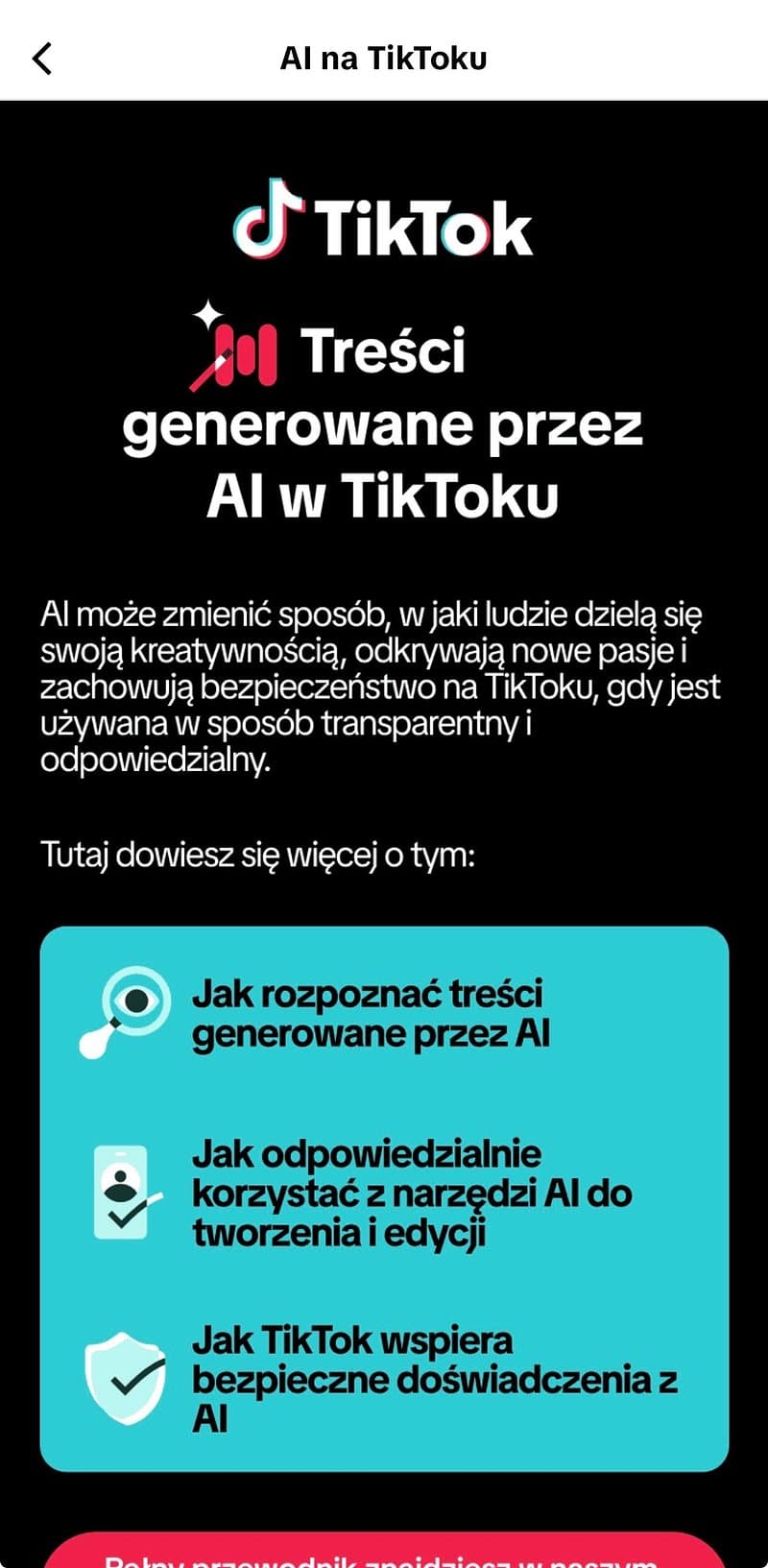 TikTok wobec treści AI