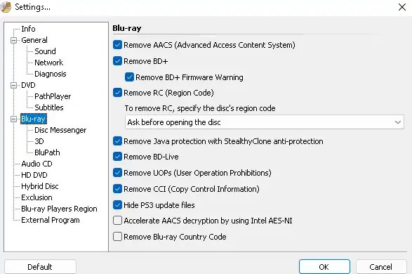 DVDFab PassKey Settings
