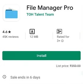File Manager Pro - Android App Free for Limited Time[$3.99 Value]