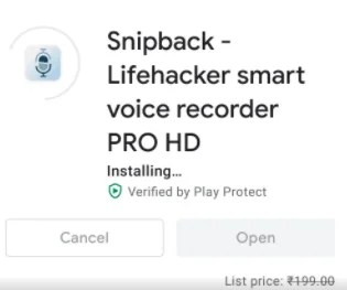 Snipback Pro - Voice Recording Android App Free for Limited Time