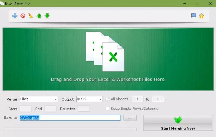 Excel Merger Pro Main Interface