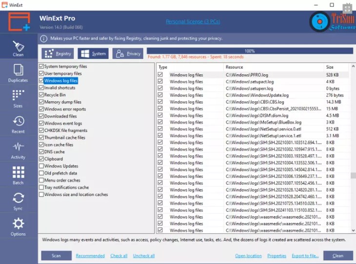 WinExt Pro Interface -UI