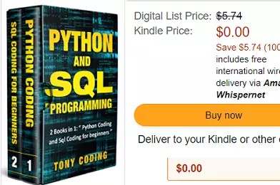 Python and SQL Coding for beginners -2 in eBook for Free
