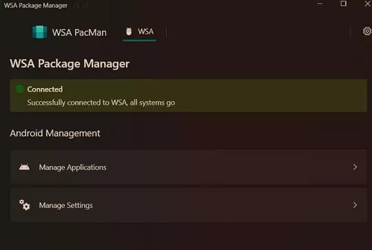 WSA PacMan UI