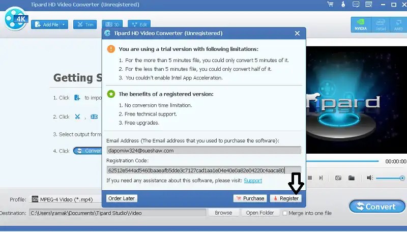 Tipard HD Video Converter License