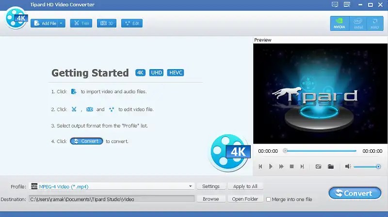 Tipard HD Video Converter UI
