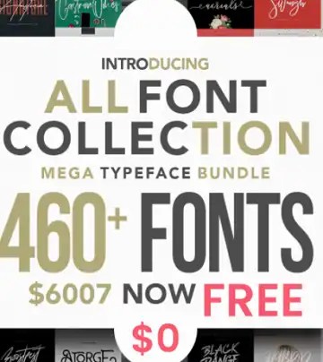 Mega Typeface Bundle - 460+ Fonts Now Available for Free