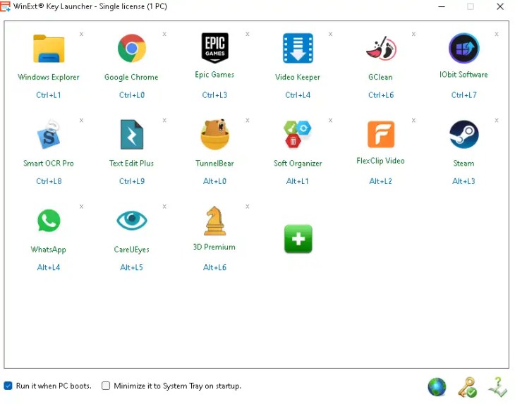 WinExt Key Launcher UI