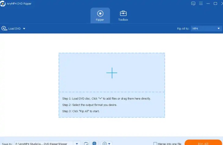 AnyMP4 DVD Ripper UI