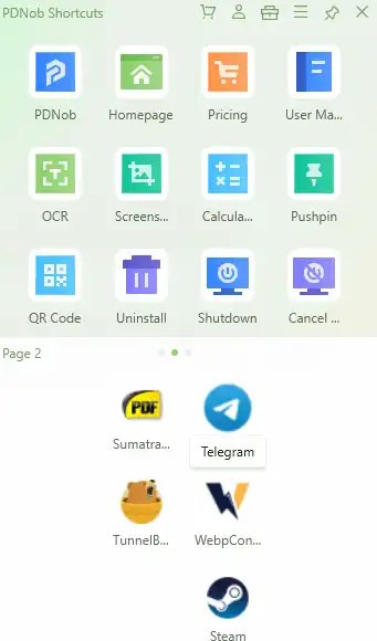 PDNob Shortcuts UI