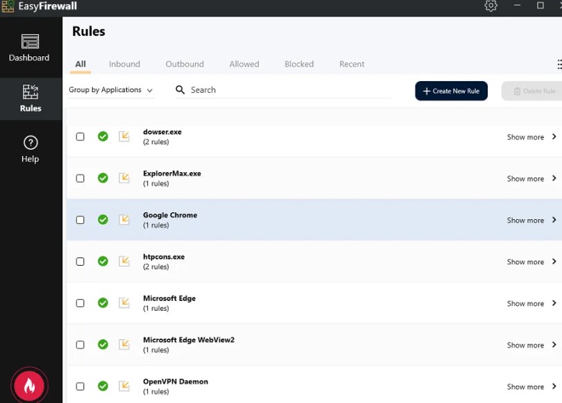 Abelssoft EasyFirewall Rules