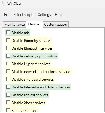 WinClean- Free Utility to clean and optimize Windows