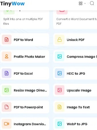TinyWow: 150+ free tools to convert PDFs, pictures, music, videos, and more