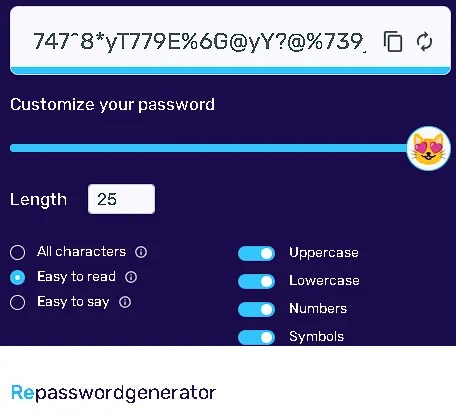 RePassword Generator: Online Tool to Create Unique & Secure Passwords