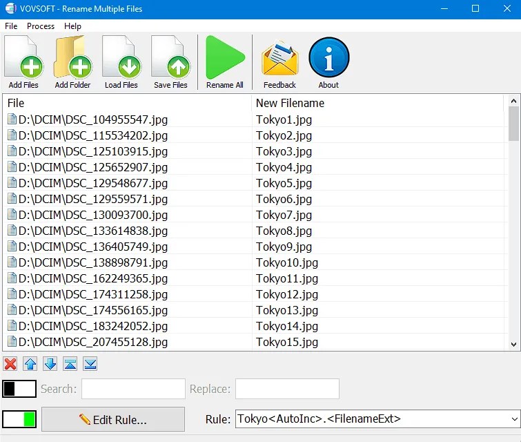 Vovsoft Rename Multiple Files