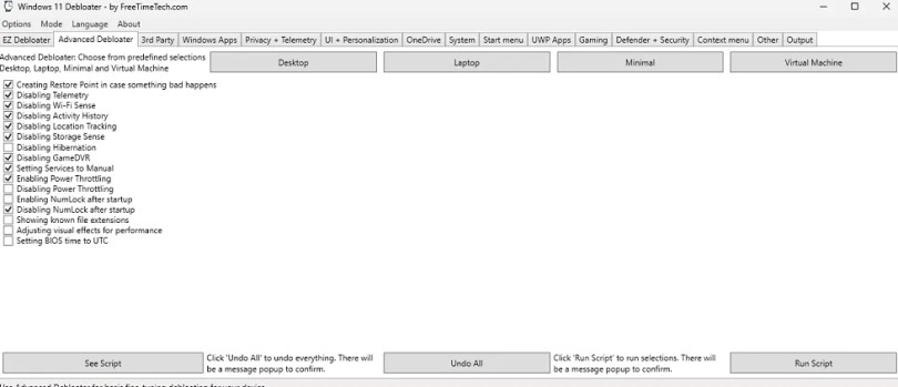 Windows 11 Debloater Tool- Advanced Debloater
