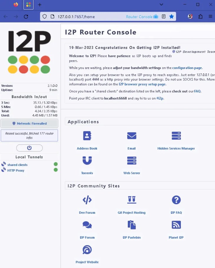 I2P Router Console