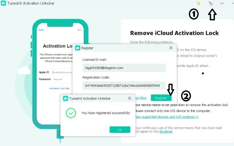 TunesKit Activation Unlocker Registration code