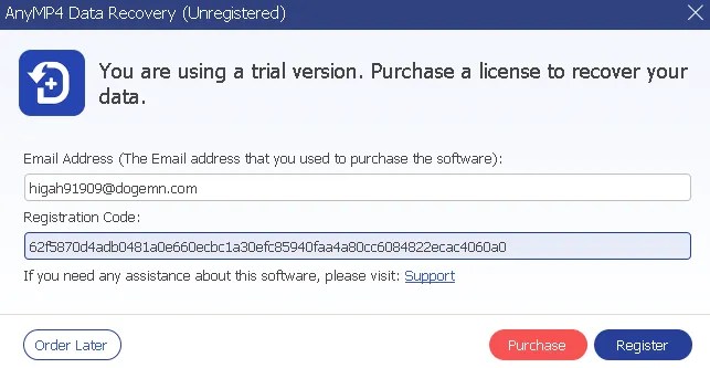 AnyMP4 Data Recovery License