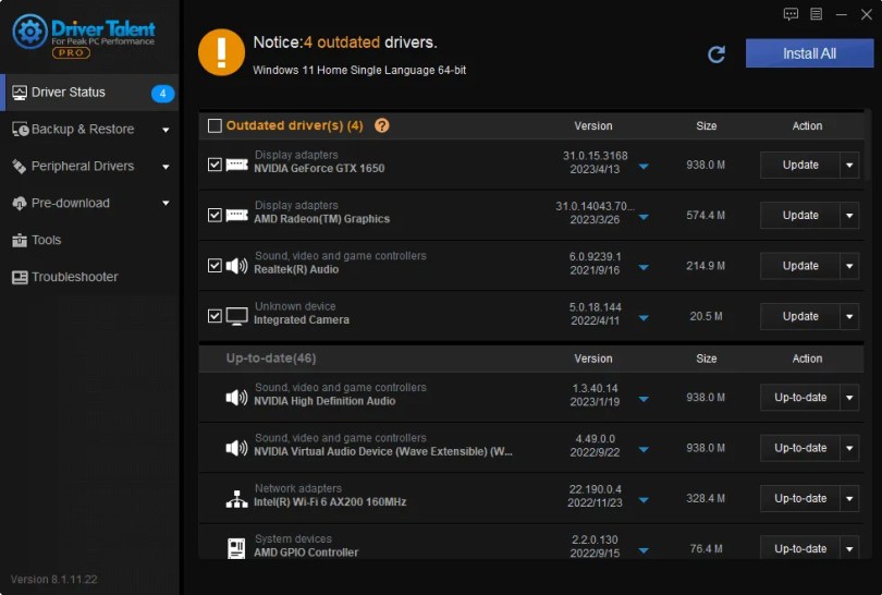 Driver Talent Pro- Scan and update drivers