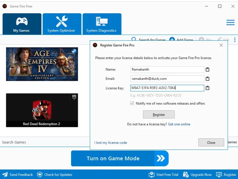 Game Fire Pro License key