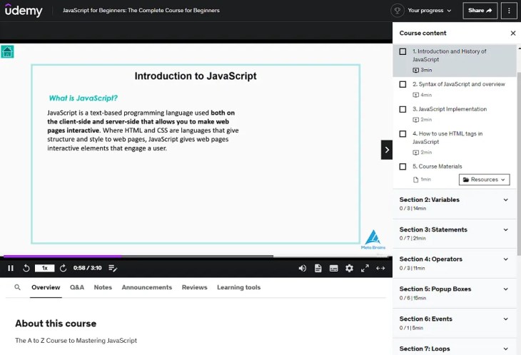 JavaScript for Beginners-The Complete Course for Beginners