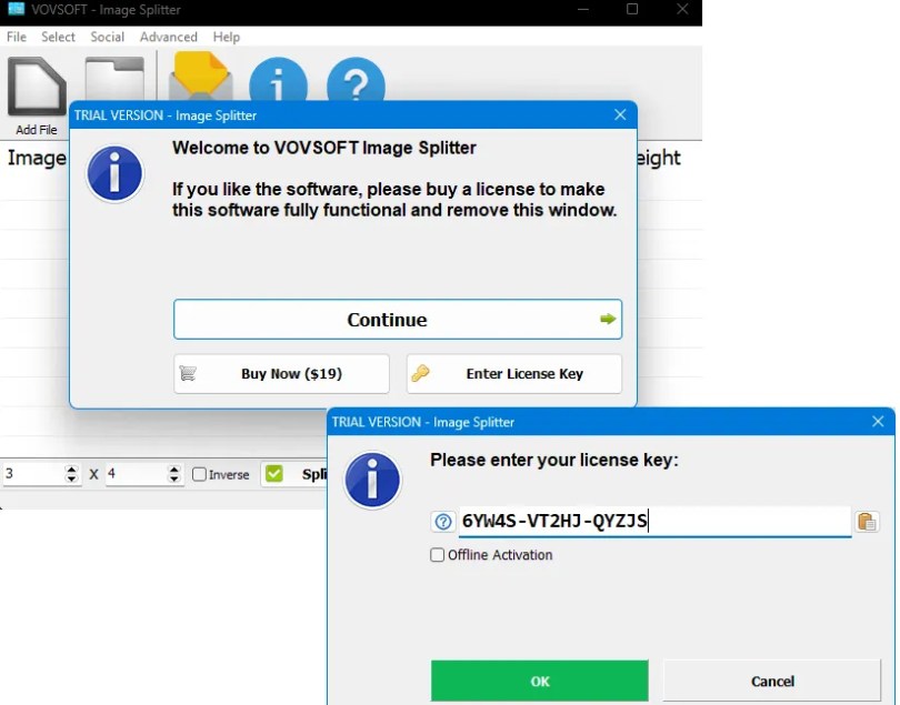 Vovsoft Image Splitter License