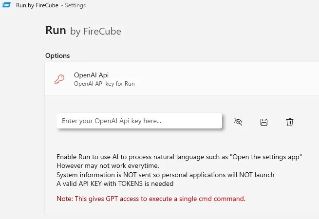 Windows Run dialogue box wit AI