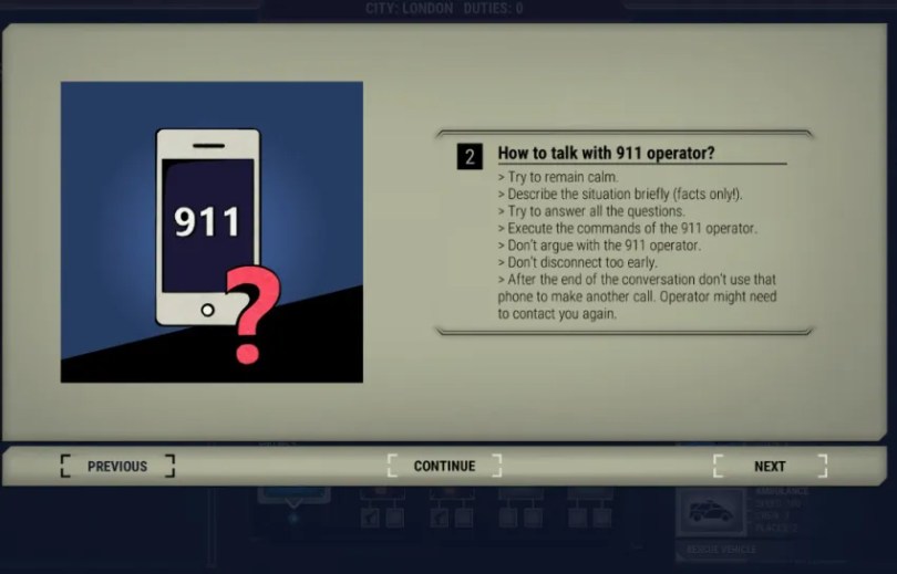 911 Operator Game play
