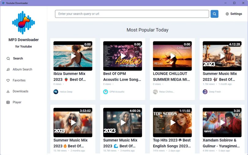 MP3 Downloader for YouTube UI