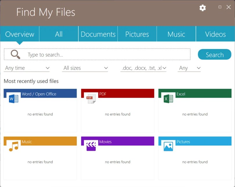 Abelssoft Find My Files 2024 UI