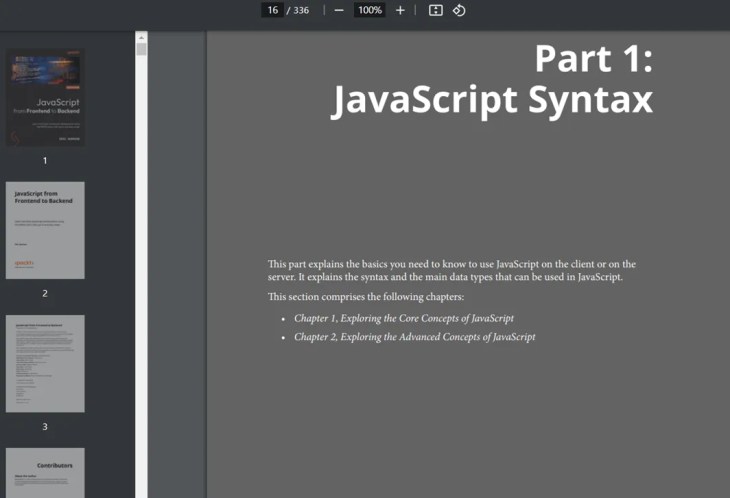 JavaScript from Frontend to Backend Book