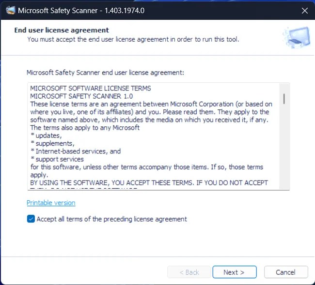 Microsoft Safety Scanner