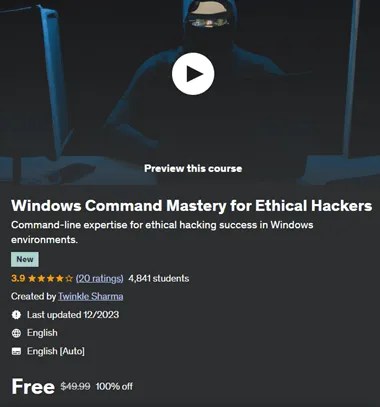 Windows Command Mastery for Ethical Hackers Box Shot