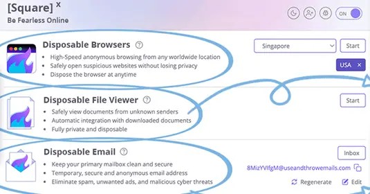 SquareX: Extension for Safe and Secure Browsing
