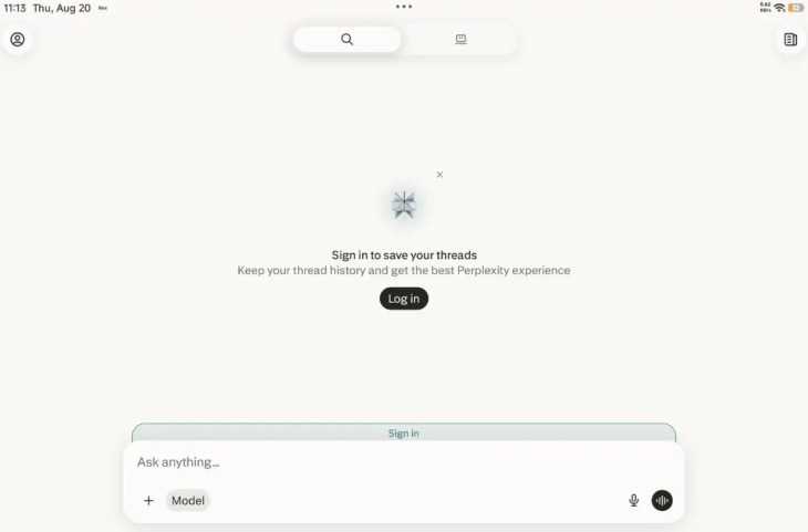 Perplexity Android app showing a sourced answer with inline citations