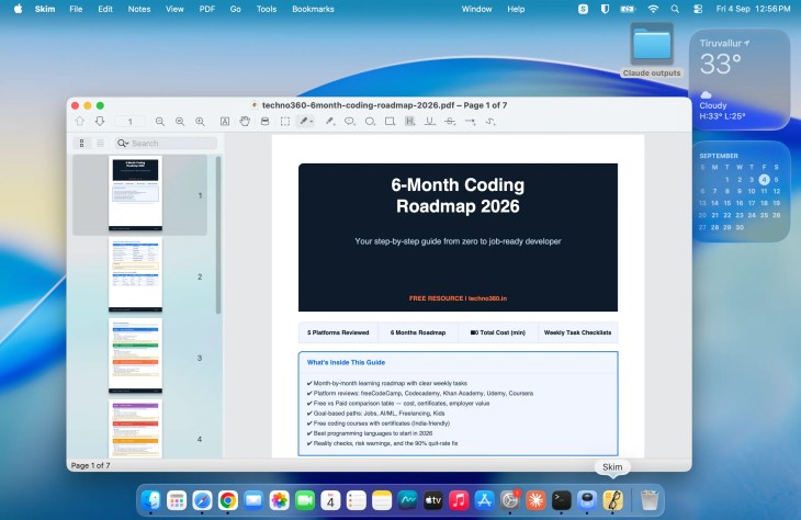 Skim PDF reader release notes window