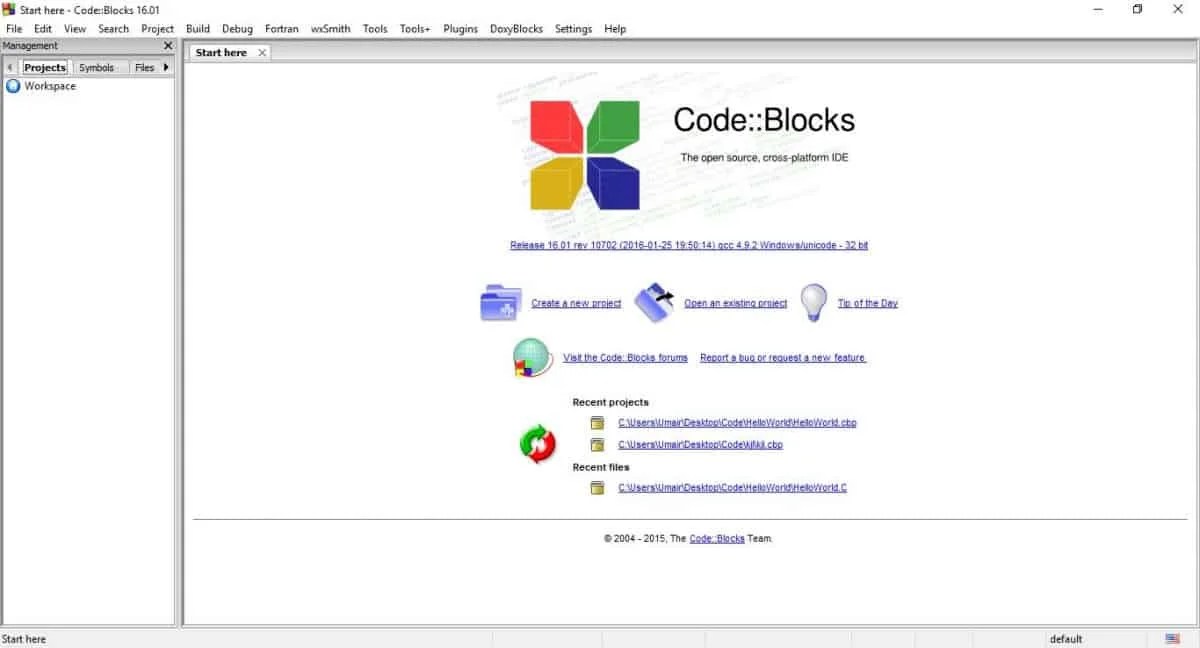 How to use Code Blocks - Familiarizing yourself with the IDE
