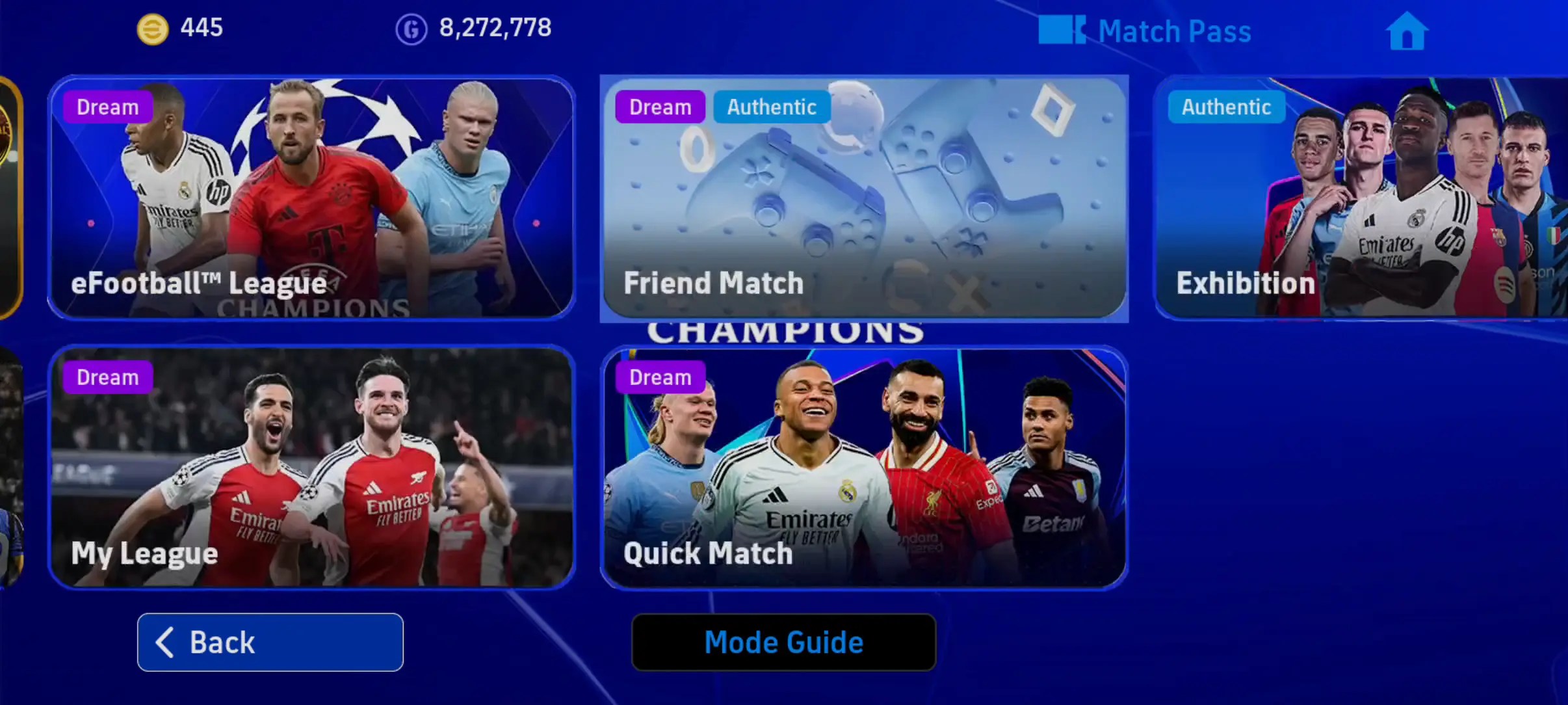 eFootball 2025 Mobile v4.5.0 Patch game modes