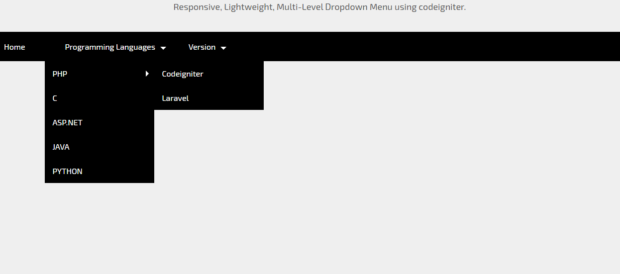 Multi Level Dynamic Menu